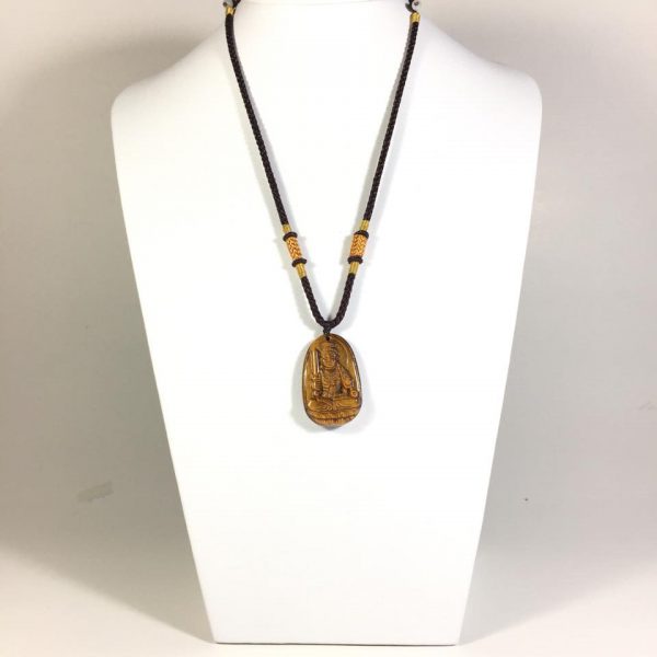 Mặt dây chuyền Bất Động Minh Vương đá mắt hổ nâu vàng – loại A (1199)