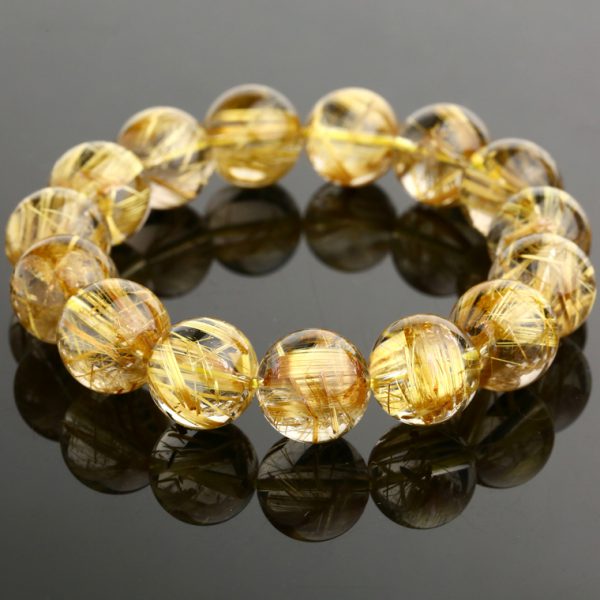 Vòng tay phong thủy thạch anh tóc vàng 5A (7358) Vòng tay phong thủy thạch anh tóc vàng 5A (7358)