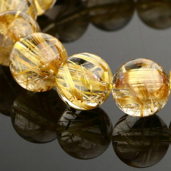 Vòng tay phong thủy thạch anh tóc vàng 5A (7434) Vòng tay phong thủy thạch anh tóc vàng 5A (7434)